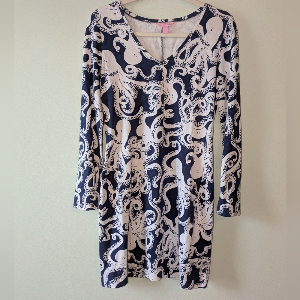 Lilly Pulitzer Navy and Cream Octopus Dress